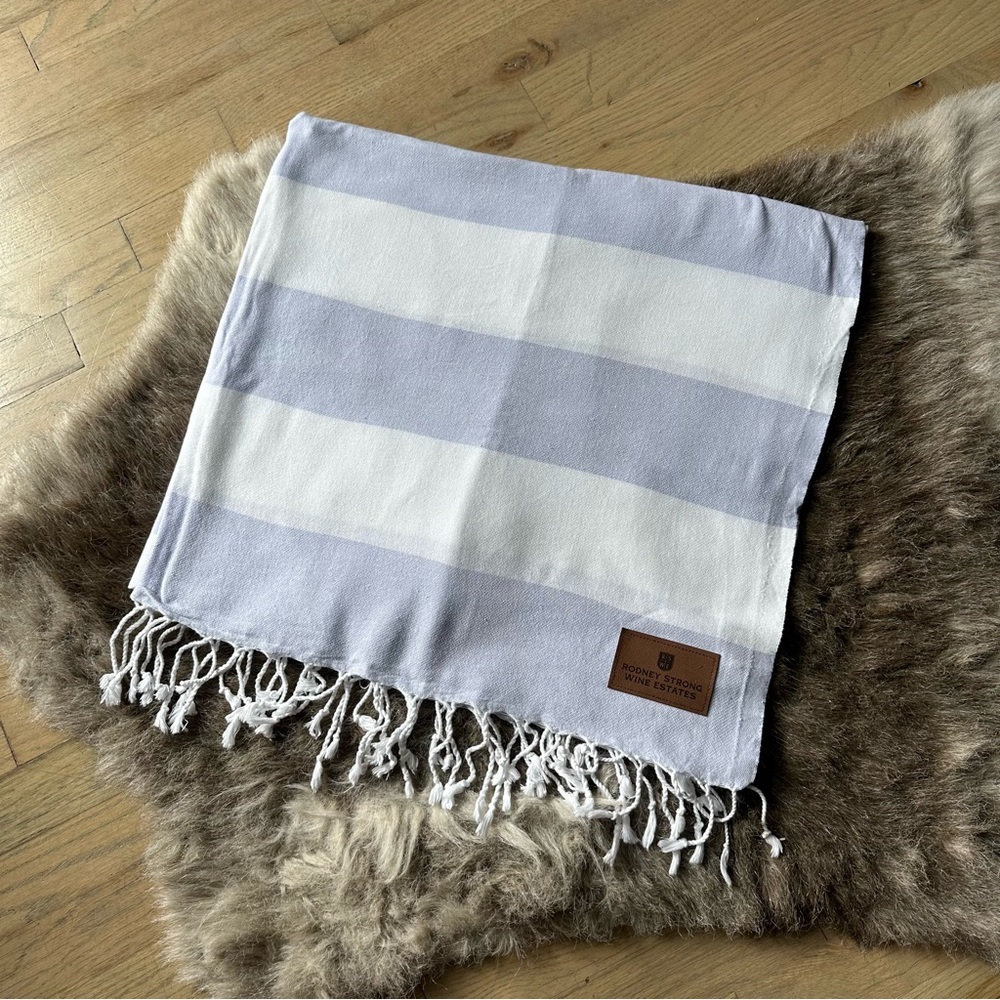 Kanata Cabana Towel - Rodney Strong Wine - Light Blue Stripe - Brand new unused!